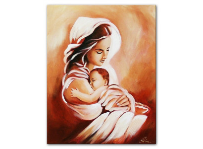 Religion Maria Handarbeit Ölbild Bild Ölbilder Rahmen Bilder G05747