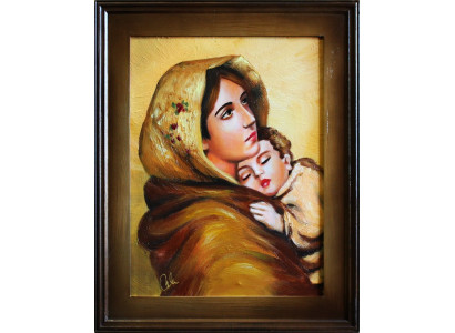 Religion Maria Handarbeit Ölbild Bild Ölbilder Rahmen Bilder G16040