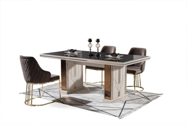 Luxus Esszimmer Set Esstisch mit 4x Stühle Neu Komplett Möbel 5tlg.