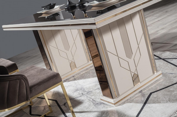 Luxus Esszimmer Set Esstisch mit 4x Stühle Neu Komplett Möbel 5tlg.