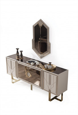 Kommode mit Spiegel Anrichte Sideboards Holz Schrank Möbel Kommoden Neu
