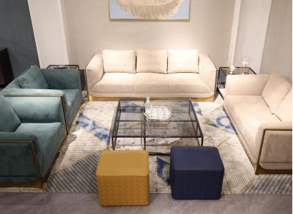 Wohnzimmer Sofagarnitur 3+3 Sitzer Modern Set Design Sofa Couch Möbel