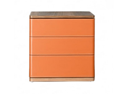 SchlafZimmer Nachttisch Design Neu Material Holz Luxus orange