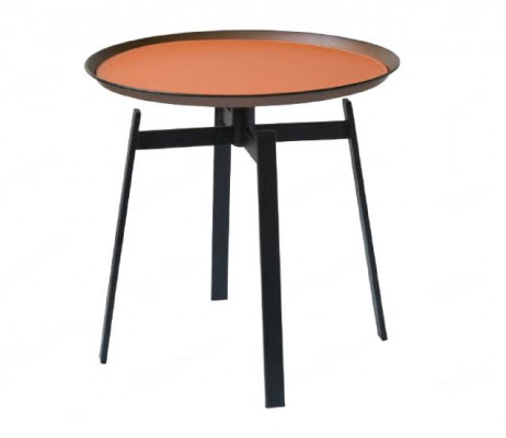 Wohnzimmer Runder Couchtisch orange Stil Moderne Edelstahl Tische Tisch