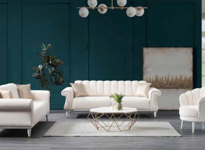 Wohnzimmer Sofagarnitur-Set Dreisitzer Zweisitzer Sessel Luxus Möbel Neu