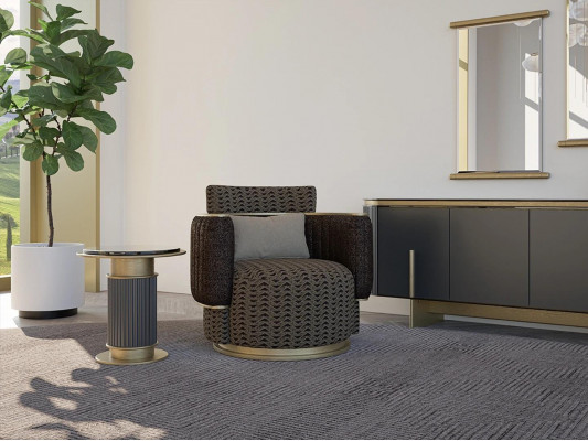 Luxus Polster Sitz Design Braun Sessel Polstermöbel Wohnzimmer Einrichtung