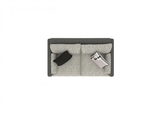 Zweisitzer Sofa Polster Textil Grau Polstermöbel Wohnzimmer Einrichtung
