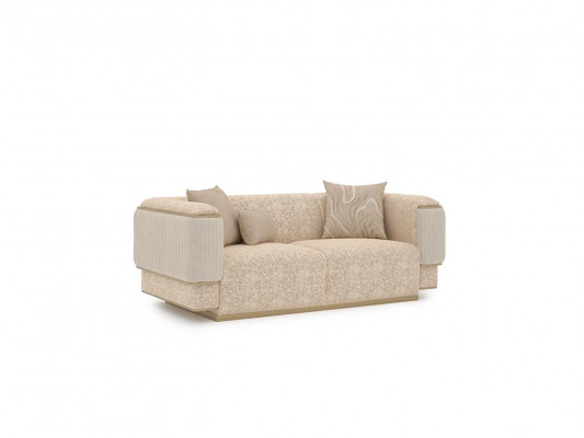 Luxus Wohnzimmer Möbel Sofa Couch Zweisitzer Beige Sofas Polstermöbel
