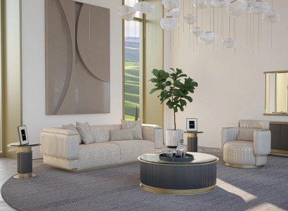 Wohnzimmer Set 2tlg Sofa Komplett Design Dreisitzer Sofa Neu Sessel Sofagarnitur