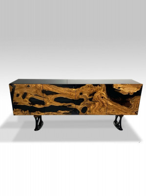 TV Ständer Sideboard RTV Lowboard Wohnzimmer Epoxidharz Holz Braun