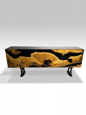 Sideboard Kommode Epoxidharz Braun Wohnzimmer Holz Kommoden Anrichte