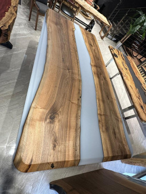 Esszimmertisch Küchentisch Esstisch Epoxidharz Tisch 240 cm Holz Braun