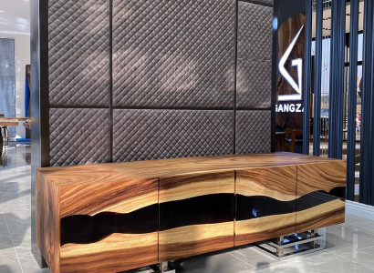 Anrichte Sideboard Kommode Epoxidharz Braun Wohnzimmer Holz Kommoden