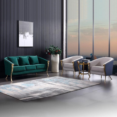 Luxus Sofagarnitur 3+1+1 Sitzer Grüne Sitzmöbel Wohnzimmer Möbel Modern