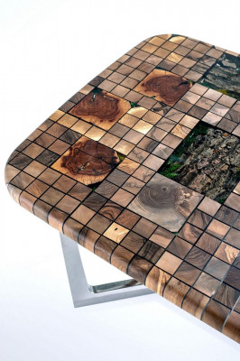  Küchentisch Esstisch Epoxidharz Esszimmertisch Tisch 140 cm Holz Braun