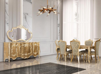 Anrichte Spiegel Luxus Gruppe Kommode Garnitur Kommoden Schrank Anrichten Gold