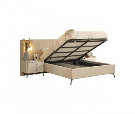 Luxus Schlafzimmer Bett und 2x Nachttische 3tlg. Set Design Einrichtung