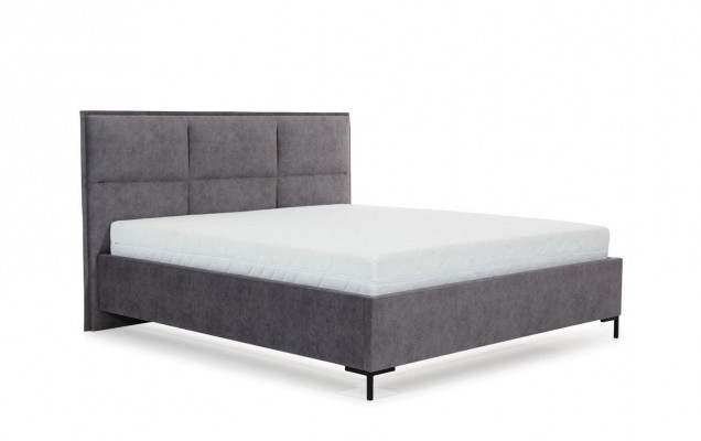 Schlafzimmer Set Grau Bett Elegantes 2x Nachttische Komplett Set Schön 3tlg.