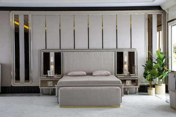 Bett Weiß Schön Design Modern Doppel Betten Schlafzimmer Elegantes Möbel Neu