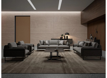  Luxus Sofagarnitur 2x Dreisitzer Sofa Wohnzimmer 2x Sessel Holz 2x Couchtisch
