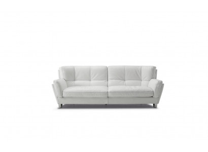 Luxus Sofa 3 Sitz Couch Holz Möbel Dreisitzer Prianera Sofas Weiß Couchen Leder