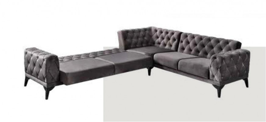 Modernes Sofa Ecksofa Textil Wohnzimmermöbel Sofa L Form Grau Luxus Neu