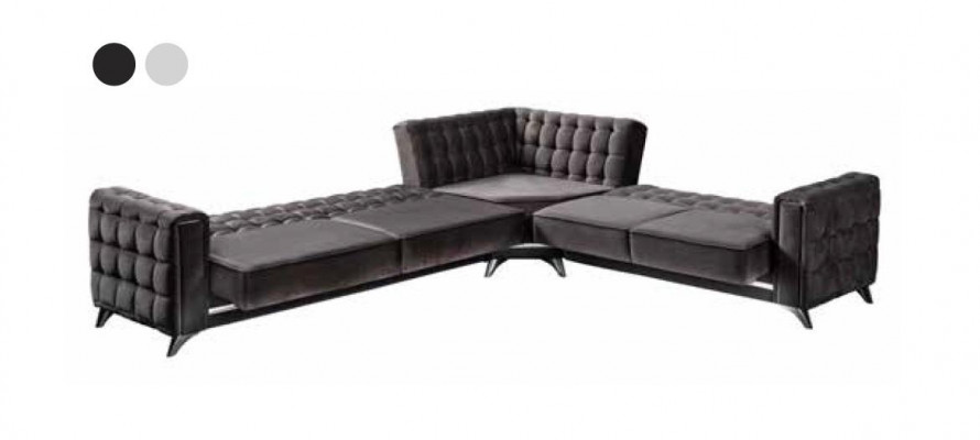Ecksofa in Grau Textilmöbel Bequemes L-förmiges Sofa Modernes neu
