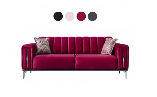  Gepolstertes luxuriöses Sofa 3-Sitzer im modernen Stil für Wohnzimmer in Pink