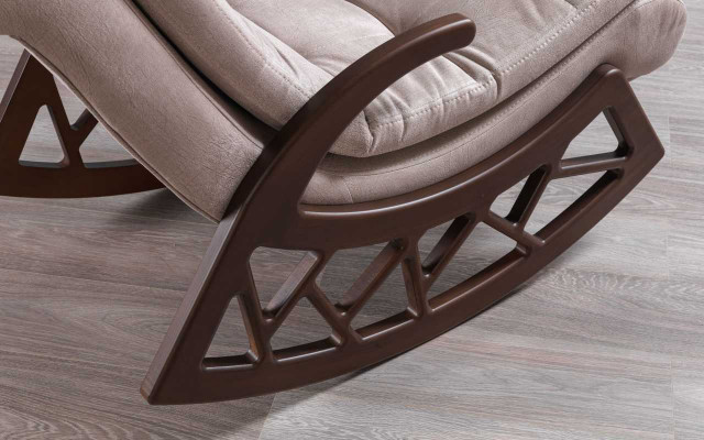 Moderner Holz Schaukelstuhl Edle Wohnzimmer Relax Möbel Holzgestell Neu