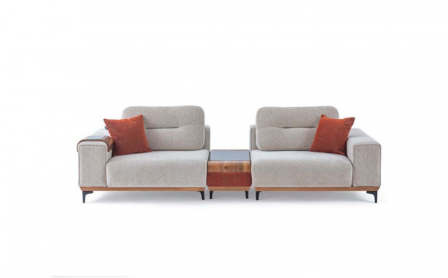 Stilvoller 3-Sitzer Mit Einem Einlagetisch Designer Wohnzimmer Couchen