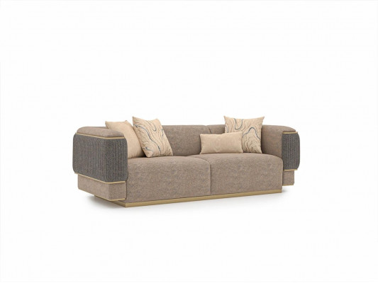 Grau Dreisitzer Sofa Luxus Design Polstermöbel Modern Wohnzimmer Sofas Couch