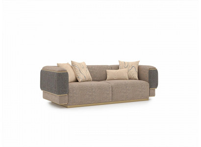 Grau Dreisitzer Sofa Luxus Design Polstermöbel Modern Wohnzimmer Sofas Couch