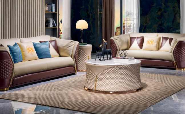 Couch Tisch Kaffee Beistell Design Modern Dekorative Rund Wohnzimmer Runde