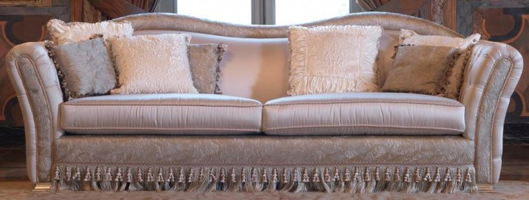 Chesterfield Klassischer Dreisitzer Sofa Wohnlandschaft Textilsofa 3 Sitz Neu