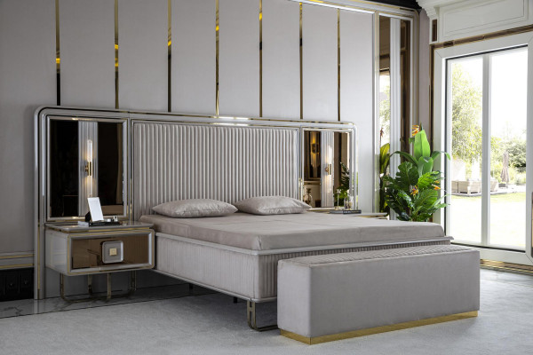 Hocker Weiß Elegantes Schlafzimmer Holz Möbel Modern Design Schön