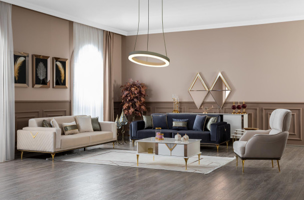 Sofagarnitur 31 Set tv Ständer Textil Polster Möbel Luxus Couchgarnitur 5tlg