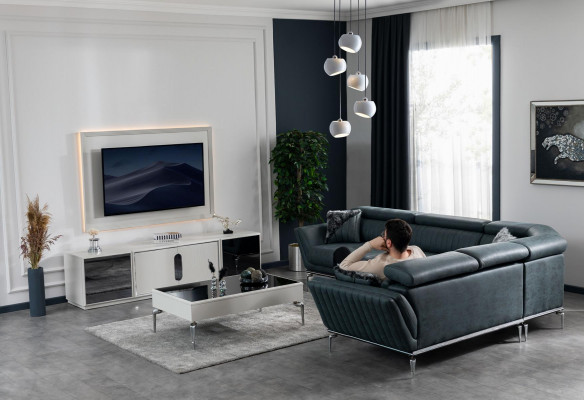 Wohnzimmer Set Ecksofa L Form Couchtisch Modernes Polster 2tlg Möbel