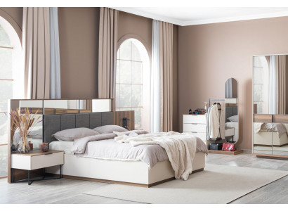 Set Bett 2x Nachttische 4tlg. Komplettes Schlafzimmer Luxus neu Möbel