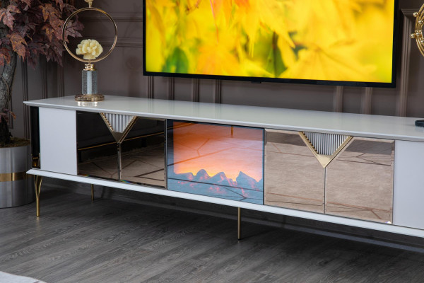 Wohnzimmer Möbel Wohnwand TV-Ständer Wandregal Holz Weißer neu Modern