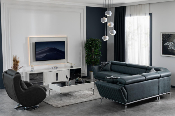 Wohnzimmer Set TV-Ständer Fernsehwand Lowboard Luxus Design neu 2tlg