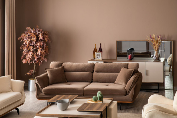 Dreisitz Couch Polster Sofa Möbel Couchen Wohnzimmer Dreisitzer Textil Stoff
