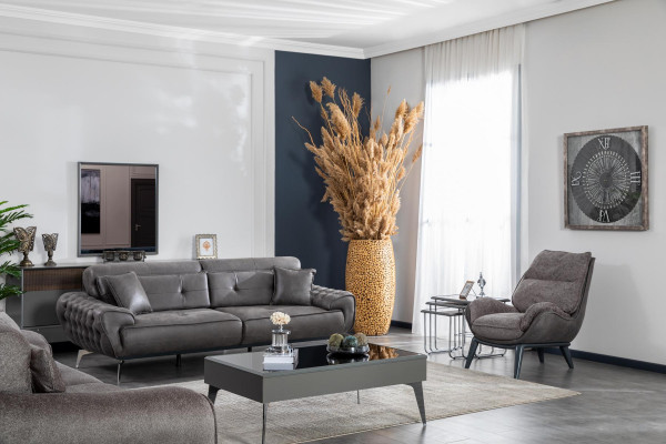 Couchtisch Wohnzimmer Holz Luxus Möbel Moderne Farbe Grau neu