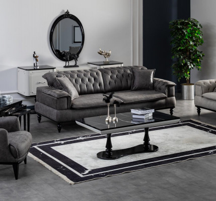 Wohnzimmer Couchtisch Luxus Design neu schwarz Modernes Material Holz