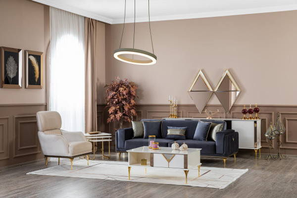 Beistelltisches Wohnzimmer Luxus Design neu Modernes weißes Material Holz