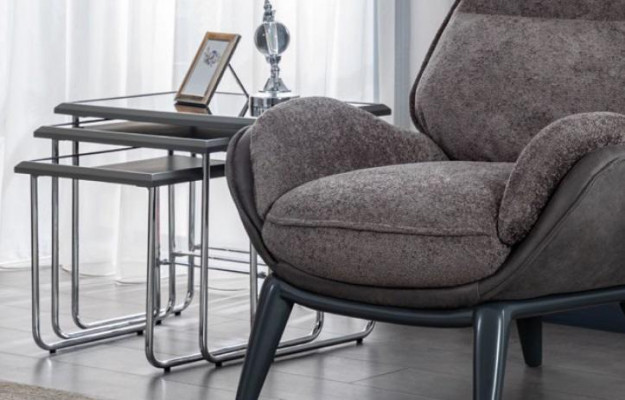 Beistelltische Wohnzimmer Luxus Design neu Modern grau Material Holz