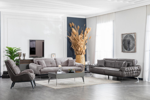 Beistelltische Wohnzimmer Luxus Design neu Modern grau Material Holz