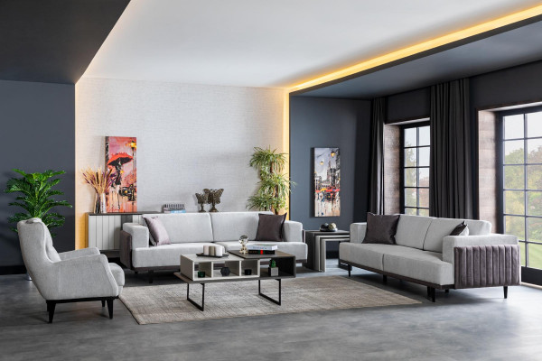 Beistelltische Wohnzimmer Luxus Design neu Modern grau Material Holz