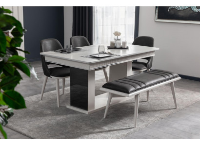 Bank neue für ein Stil modernes Luxus-Esszimmer Schwarz Holzmöbel Neu