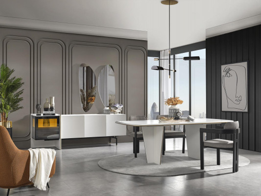 Komplett Set Tisch 4x Stühle Esszimmer Set Ess Gruppe Holz 8tlg Neu