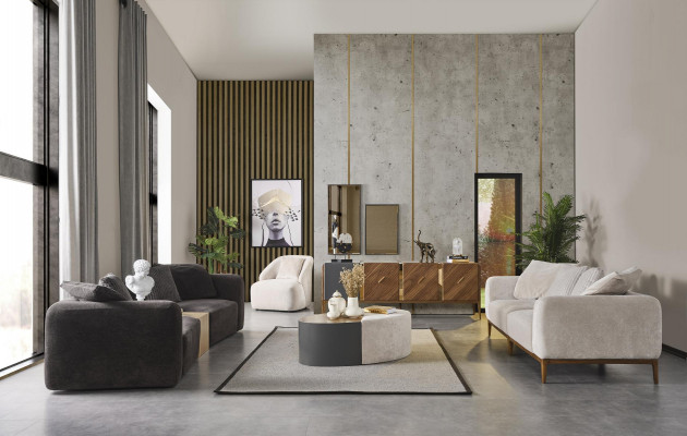 Set Sofagarnitur 31 Sitzer Couchtisch Luxus Garnitur Stoff 3tlg neu